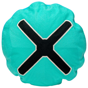 Coussin Icon croix turquoise et noir Kare Design