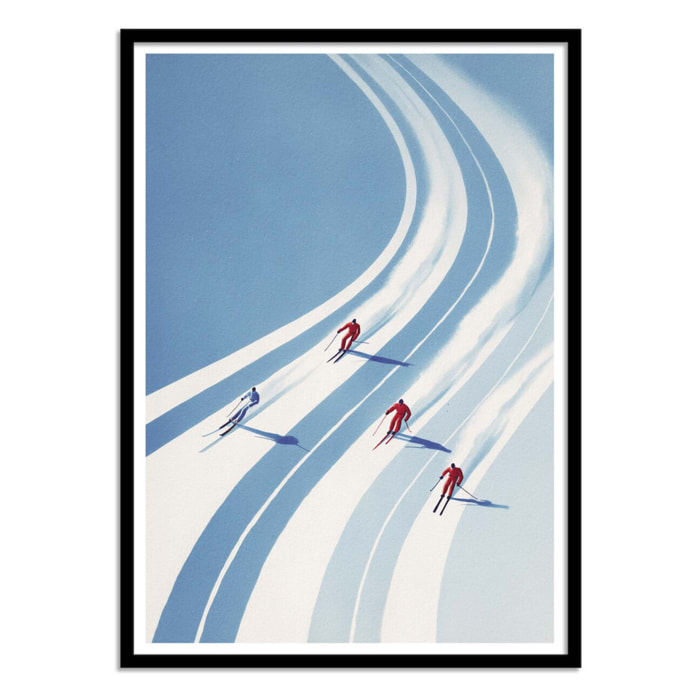 Affiche - Four Skiers - Andreas Magnusson