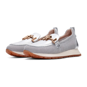 Mocasin Sport Kansas Blanco plata 3,5 cm
