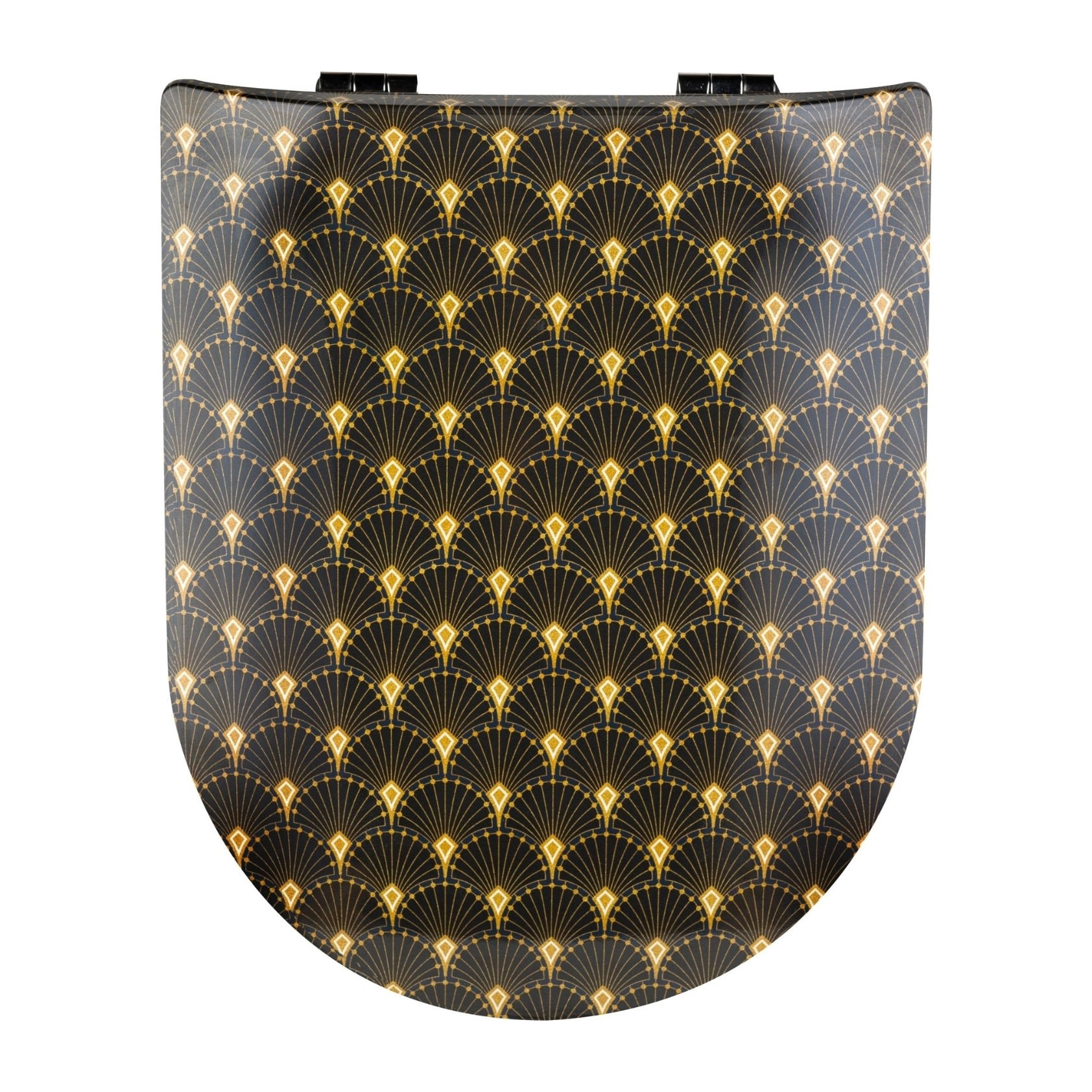 Abattant wood slim déclipsable art deco - Bleu Foncé