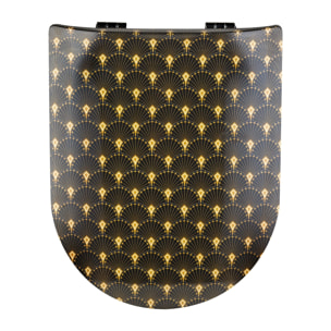 Abattant wood slim déclipsable art deco - Bleu Foncé