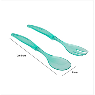 Couverts à salade "Square" bleu clair