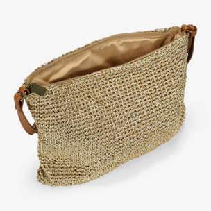 Bolso bandolera en rafia oro