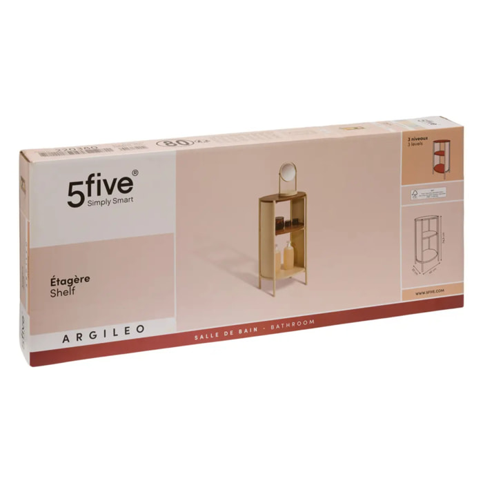 Étagère de salle de bain Argileo 40x74,5cm 3 niveaux blanc