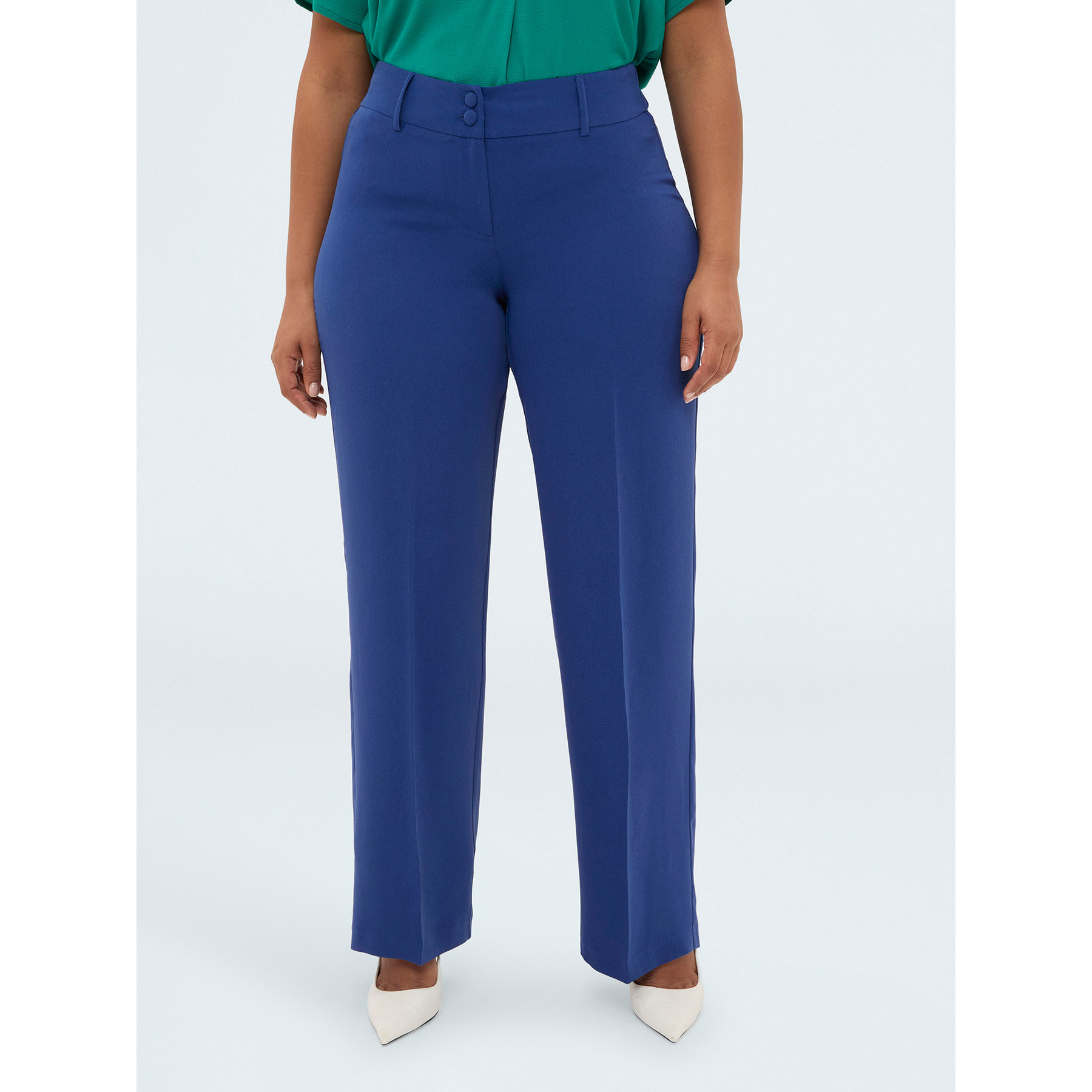 Fiorella Rubino - Pantalones Regular con pliegue marcado - Azul aciano