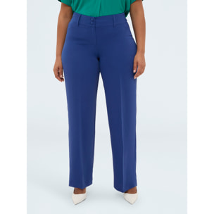 Fiorella Rubino - Pantalones Regular con pliegue marcado - Azul aciano