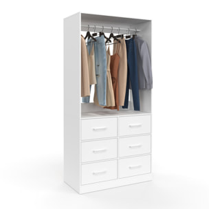 Dressing Uma blanc 6 tiroirs
