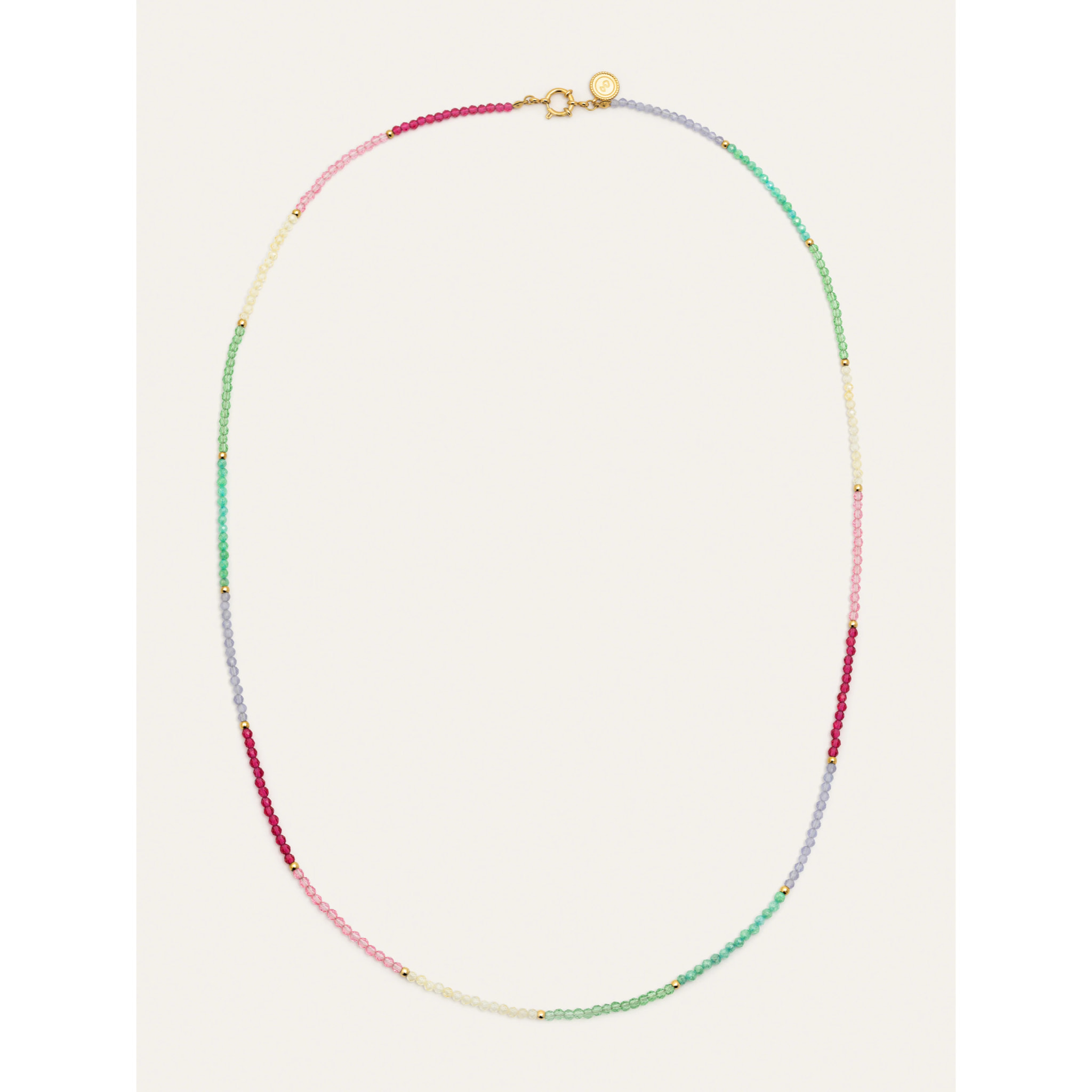 Collar Dye Dots Pastel Acero Baño Oro