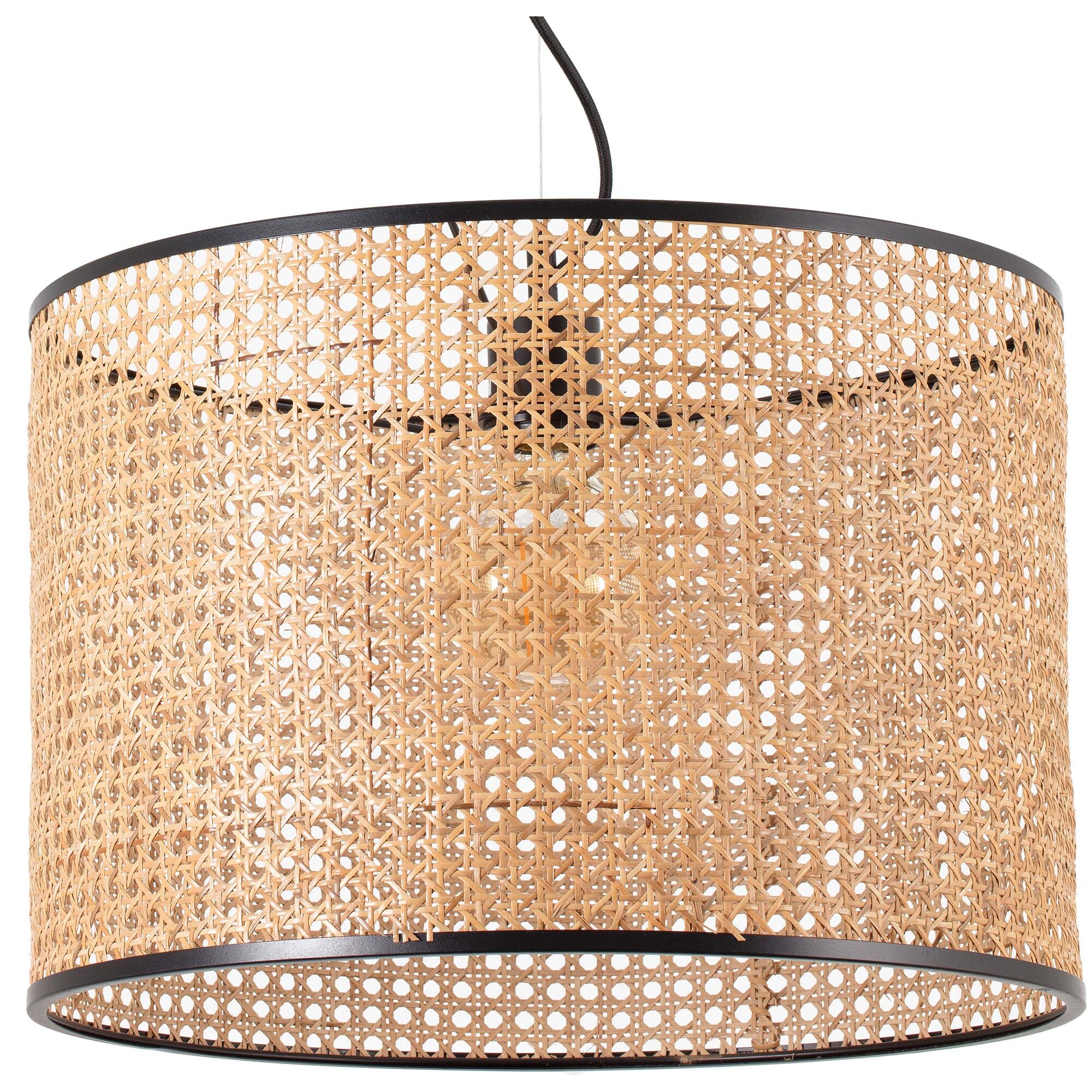 MAMBO Lampe suspension noir/rotin