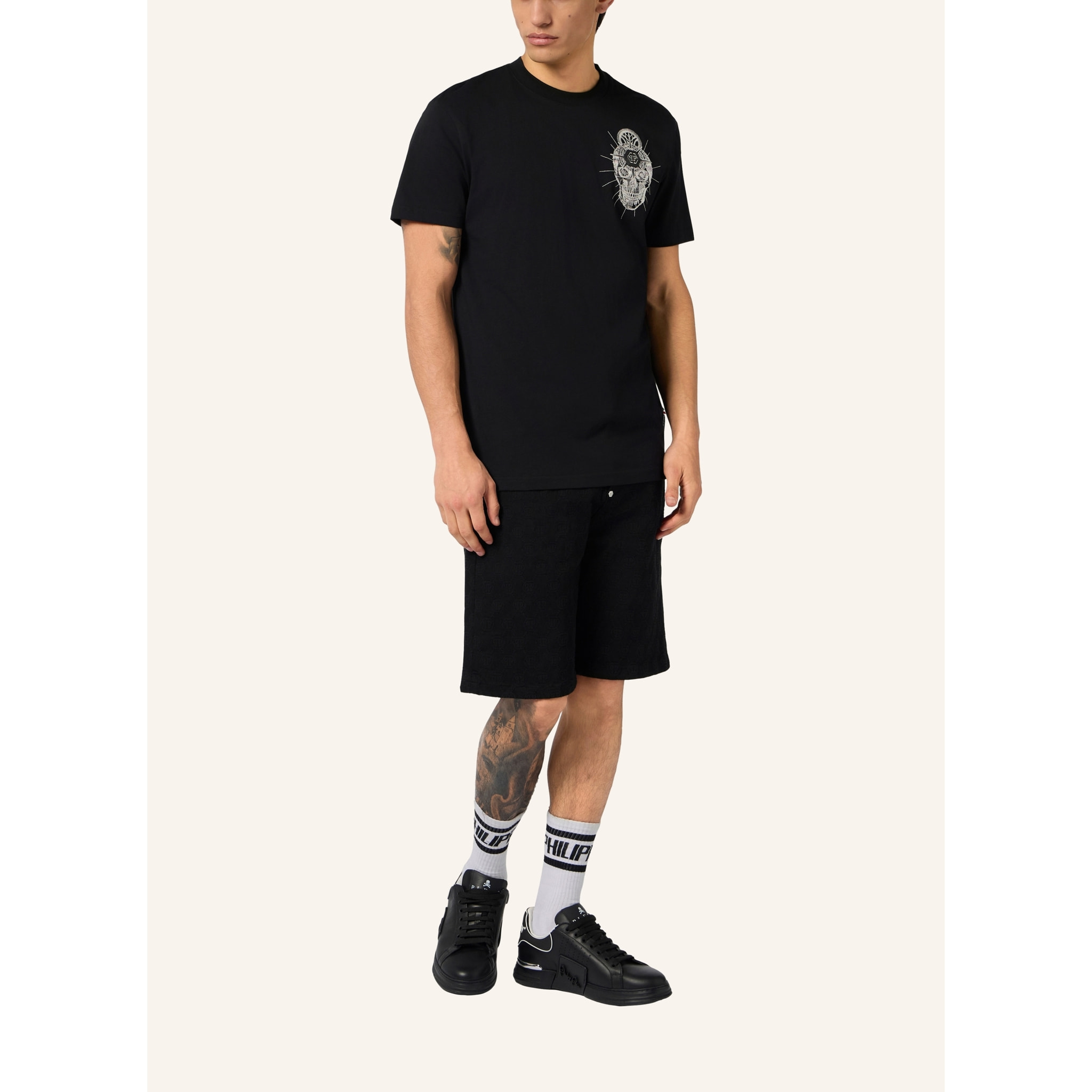 PHILIPP PLEIN Formentera Fit Shorts Embroidery Monogram