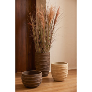 J-Line Cache-pot Vague + Extérieur Sable - marron foncé - small