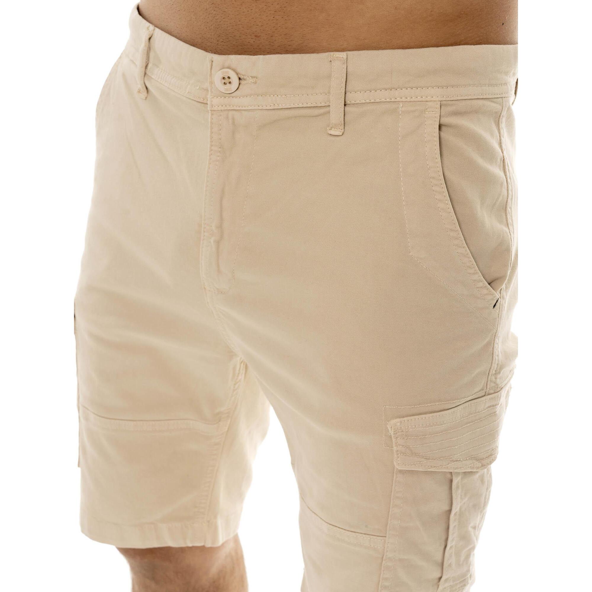 Pantaloncini cargo in twill da uomo con passanti Leone Easy