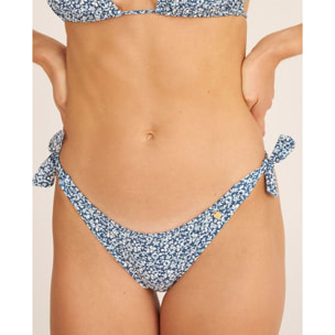 Braga de bikini clásica con lazos y estampado de flores