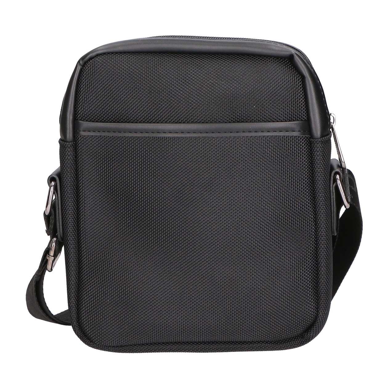 Borsa a tracolla uomo - Modello False - Pelle PU e Tessuto - 18.0 x 21.0 x 4.0 cm