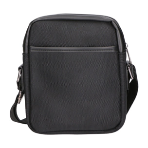 Borsa a tracolla uomo - Modello False - Pelle PU e Tessuto - 18.0 x 21.0 x 4.0 cm