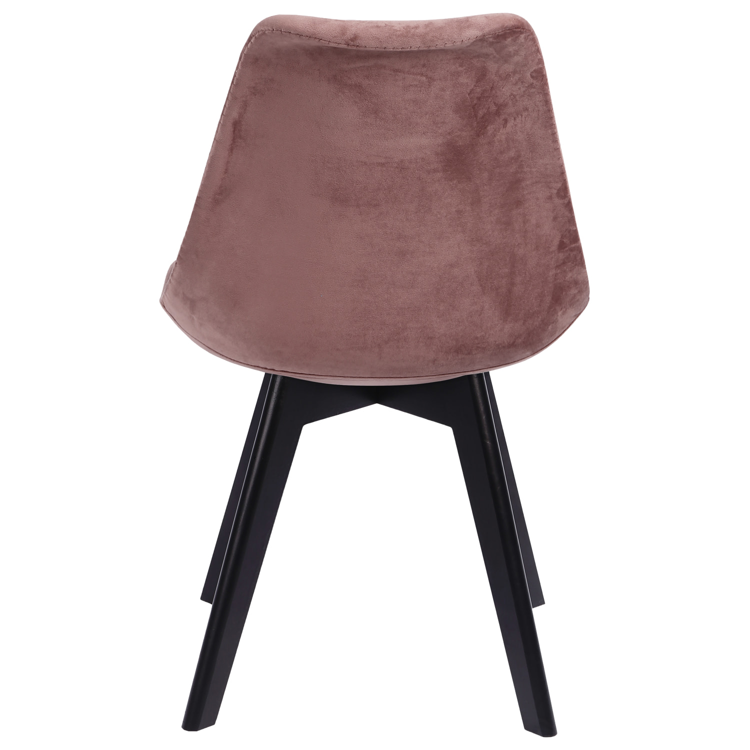 Lot de 4 chaises en velours NORA roses avec coussin