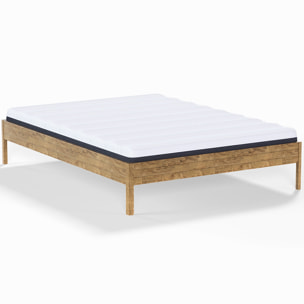 Pack lit en bois massif + Matelas ressorts et Mousse HR - AINA & HYGIOSPRING