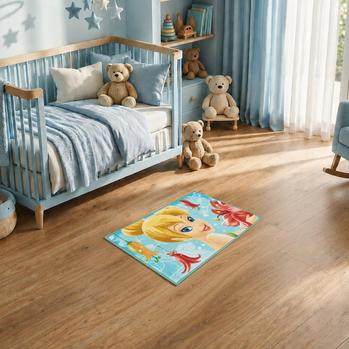 Tapis enfant La Fée Clochette, lavable en machine à 30°C
