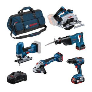 Pack 5 outils 18V (GSR+GWS+GKS+GSA+ GST) - BOSCH - 0615A5004E
