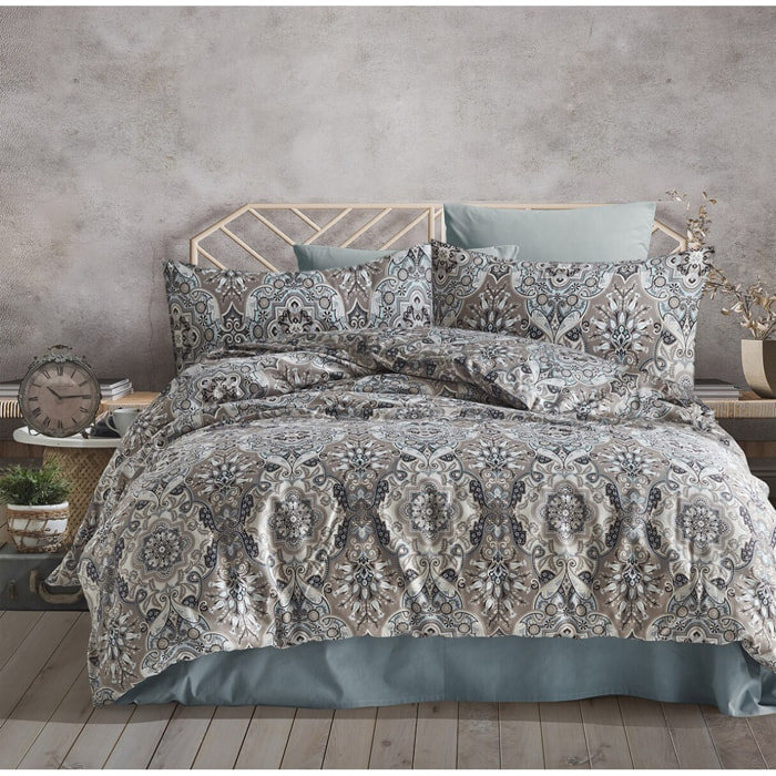 Parure housse de couette et taie(s) oreiller satin de coton