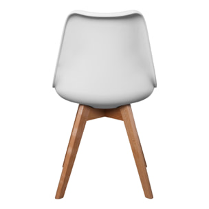 Chaise Scandinave Coque Rembourree Blanc - Lot De 4