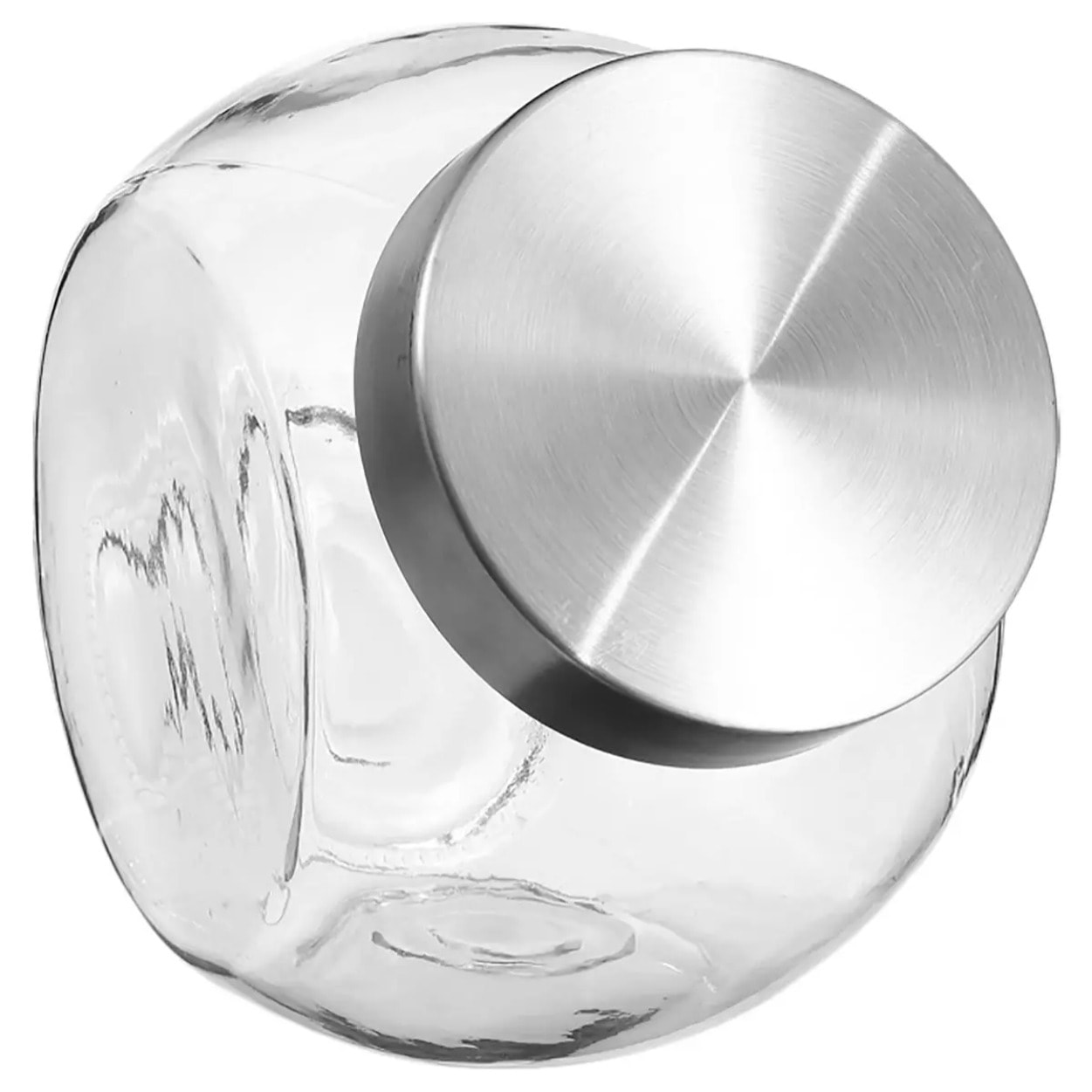 Bocal verre à bonbons couvercle inox 1,5L