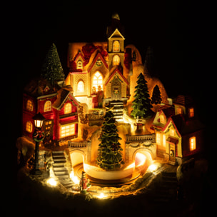 J-Line décoration Village Train - polyrésine - mix