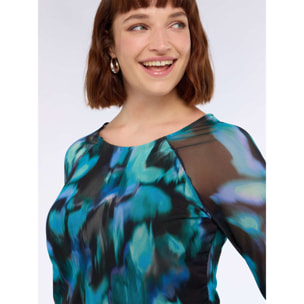 Fiorella Rubino - T-shirt con stampa sfumata - Ottanio