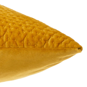 Coussin "Dolce" - velours - jaune ocre - 40x40 cm