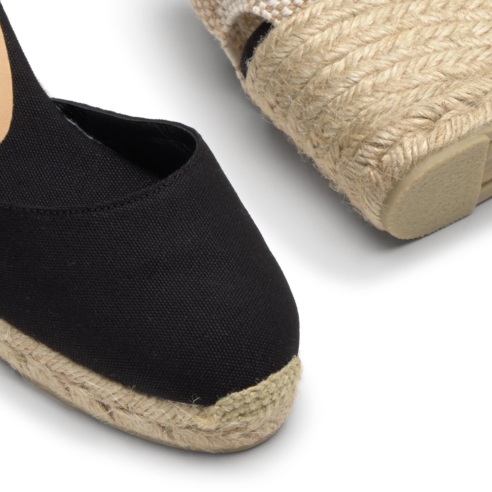 Alpargatas de cuña de mujer Carina en algodón orgánico, cierre mediante lazada