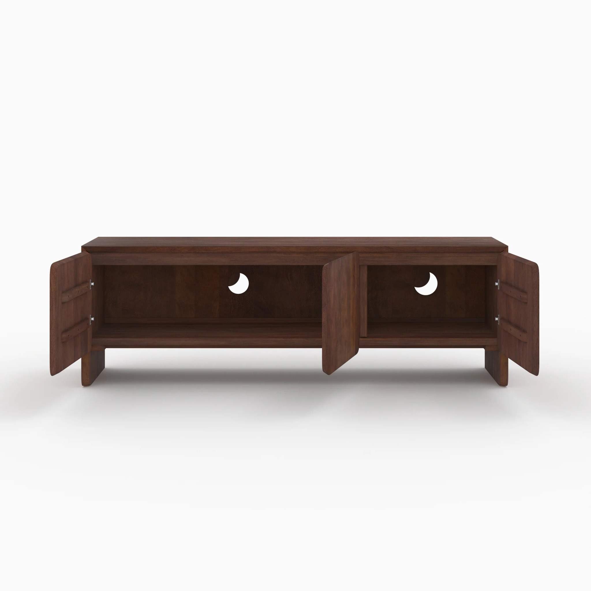 Meuble TV en bois de manguier 3 portes 150 cm - Achille