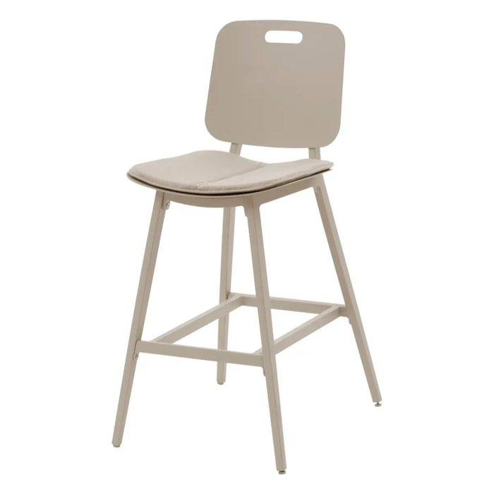 Lot de 2 chaises hautes de jardin "Terzano" argile & beige aluminium