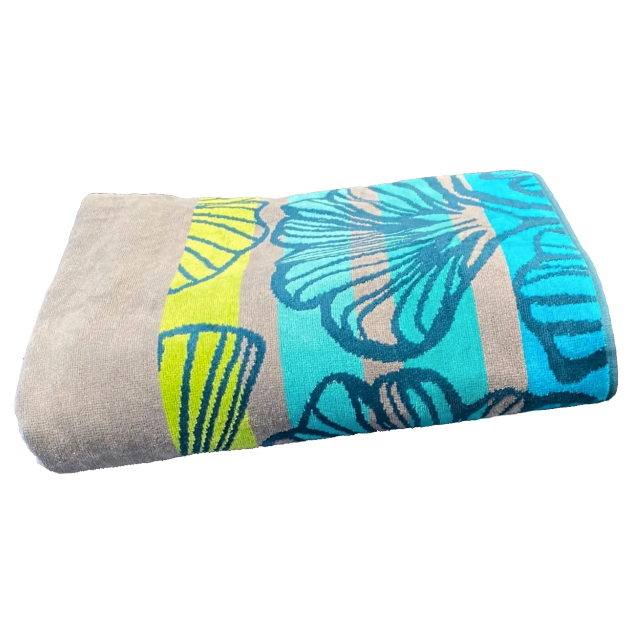 Serviette de plage XL éponge velours Jacquard Bleu 140x180 400g/m² - Camada