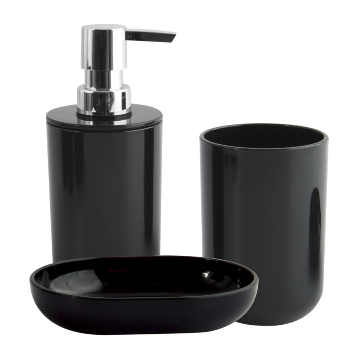 Lot de 3 accessoires de salle de bain INAGUA Noir MSV
