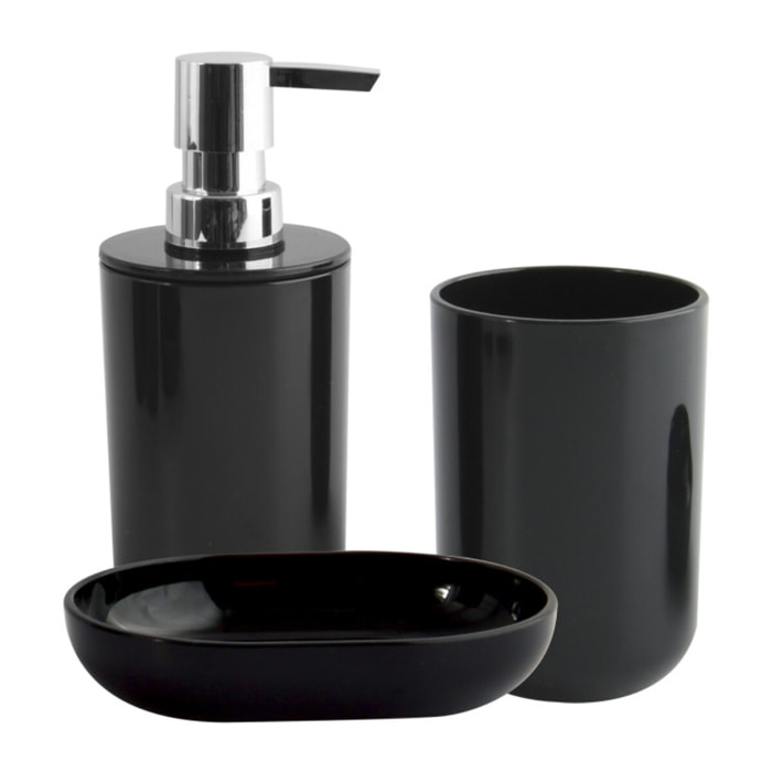 Lot de 3 accessoires de salle de bain INAGUA Noir MSV