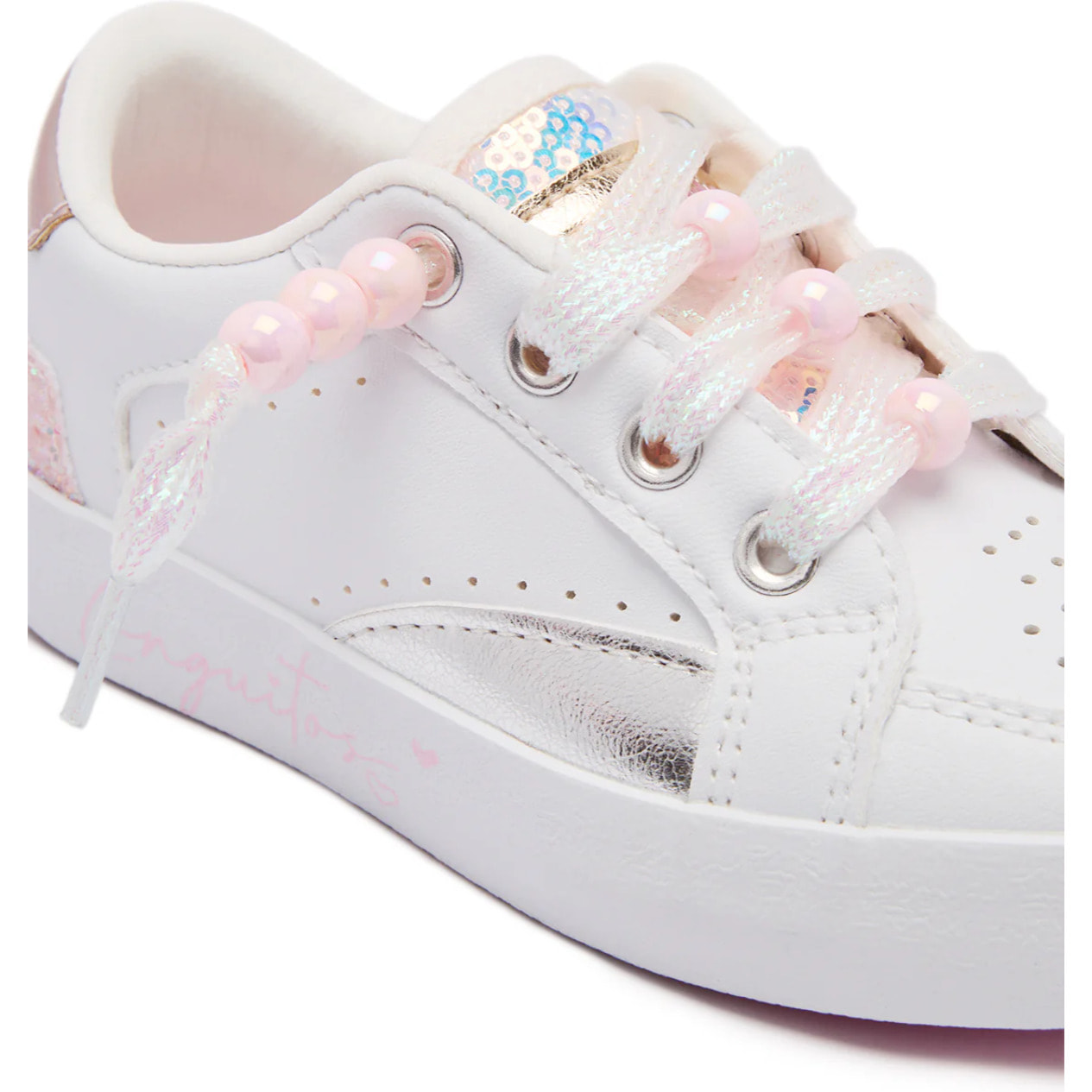 Zapatillas de Niña con Detalles Brillantes y con Cordones