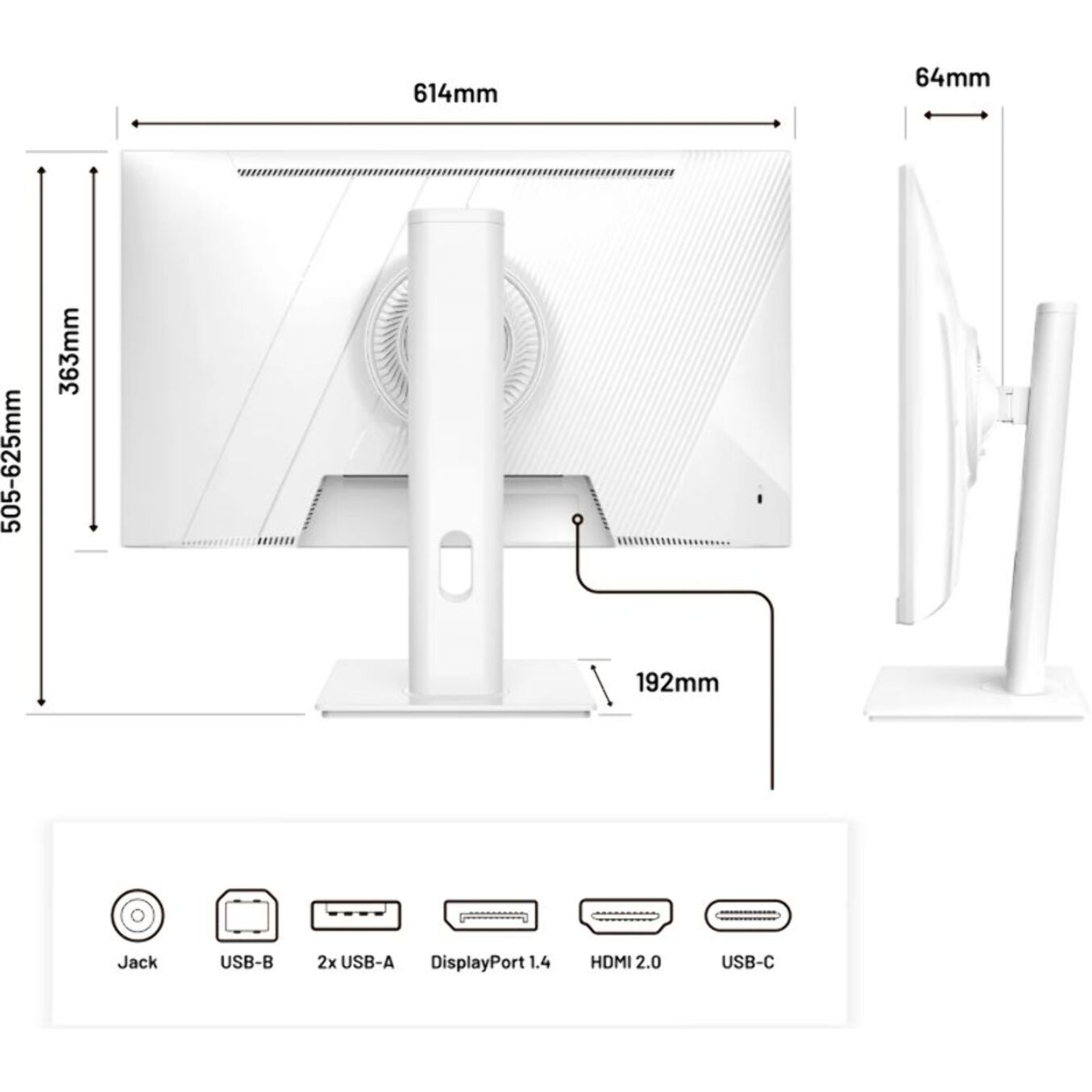 Ecran PC JAPANNEXT JN-I27QR-C65W-HSP 27'' IPS Blanc