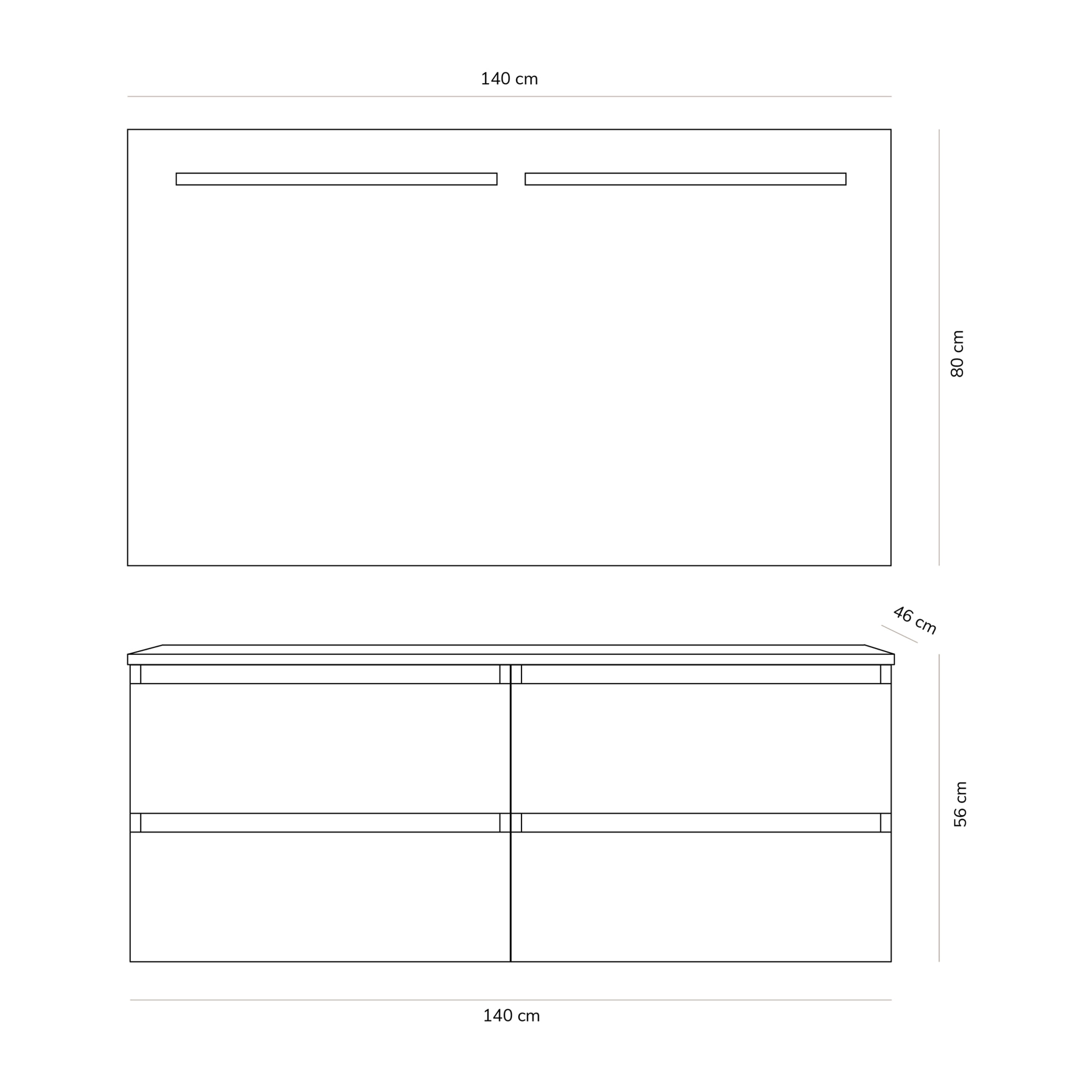 Ensemble de salle de bain PERTH Aday; 140cm, Nato