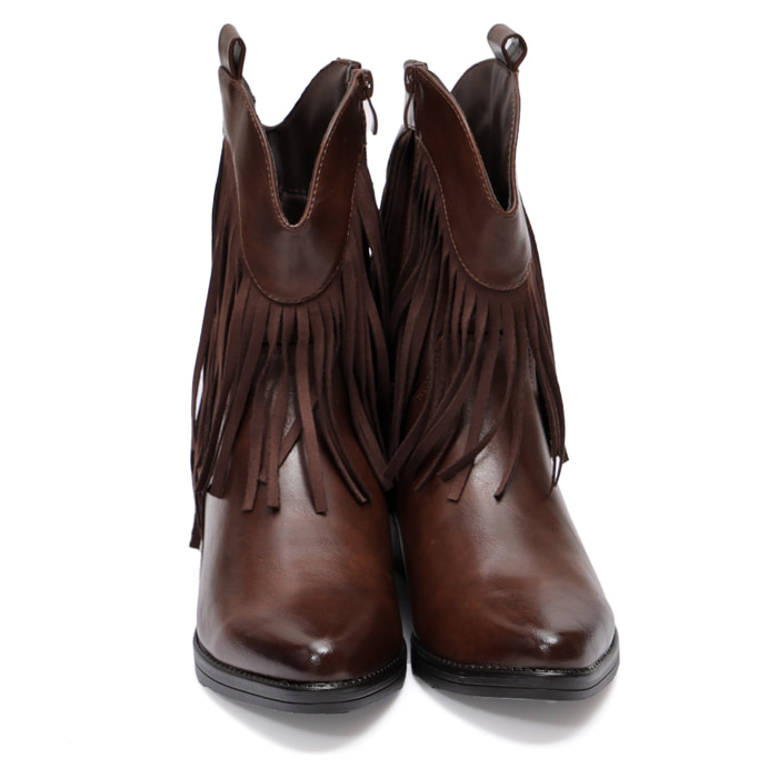 Stivaletto in simil pelle con frangia