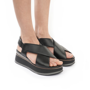 SANDALO ZEPPA INCROCIO NERO