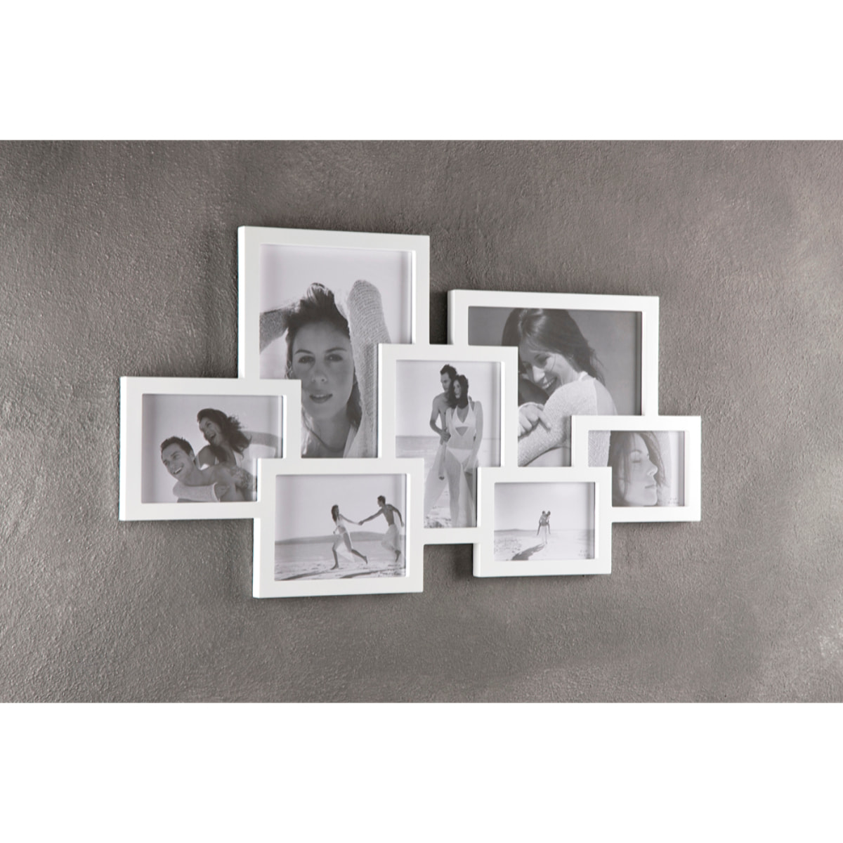 Cadre photo Tomasucci MURO COLLAGE 7F, en MDF, blanc, 74 × 2 × 41 cm