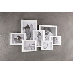 Cadre photo Tomasucci MURO COLLAGE 7F, en MDF, blanc, 74 × 2 × 41 cm
