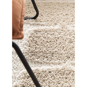 EMBER Alfombra infantil shaggy escandinava Crema y Beige, varias medidas disponibles.
