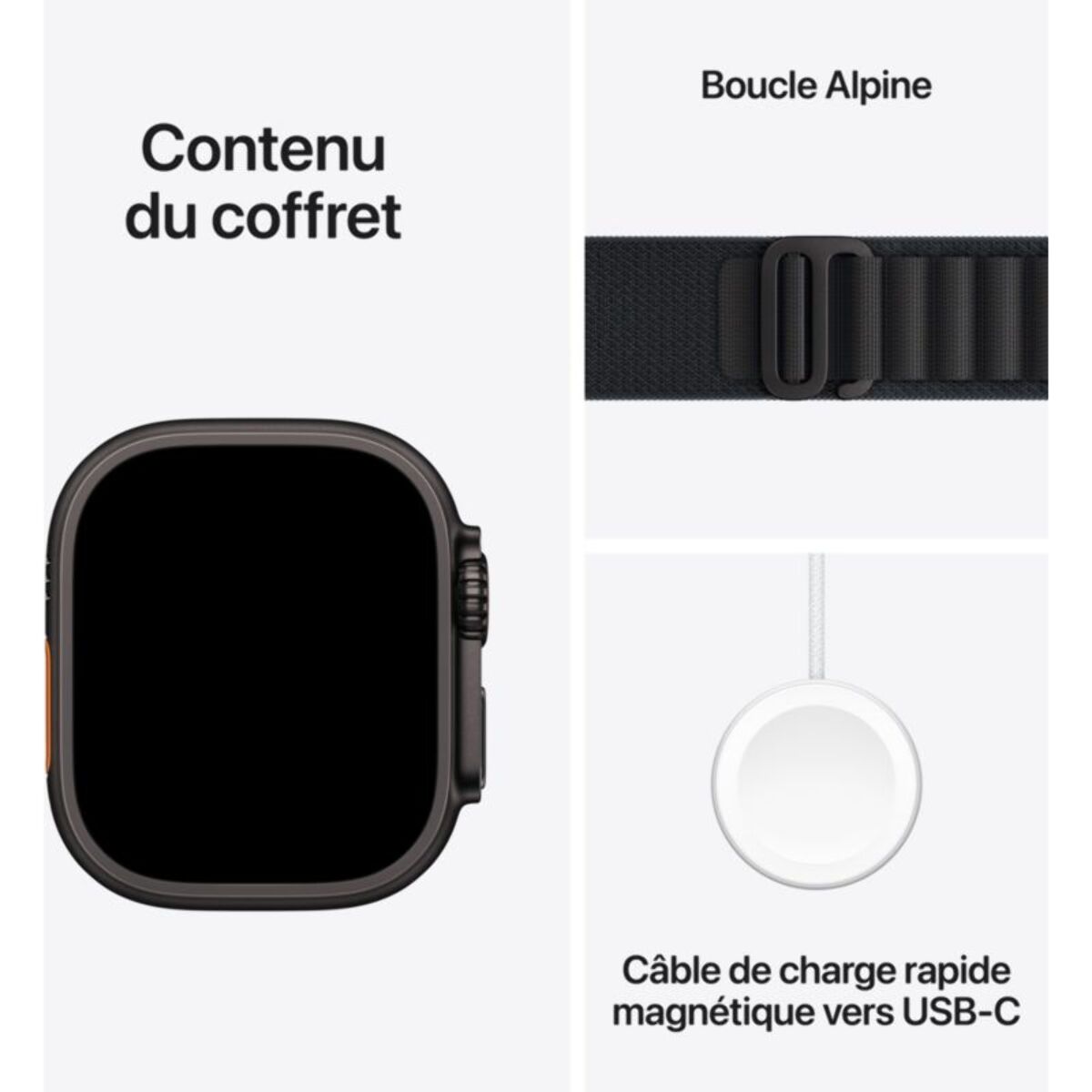 Montre connectée APPLE WATCH 49mm Tit Noir / Noir Ocean Ultra 3 Cellular