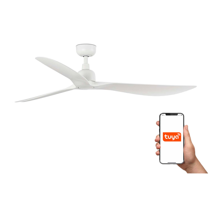 OUTWOOD L Ventilateur de plafond blanc IP44 TUYA