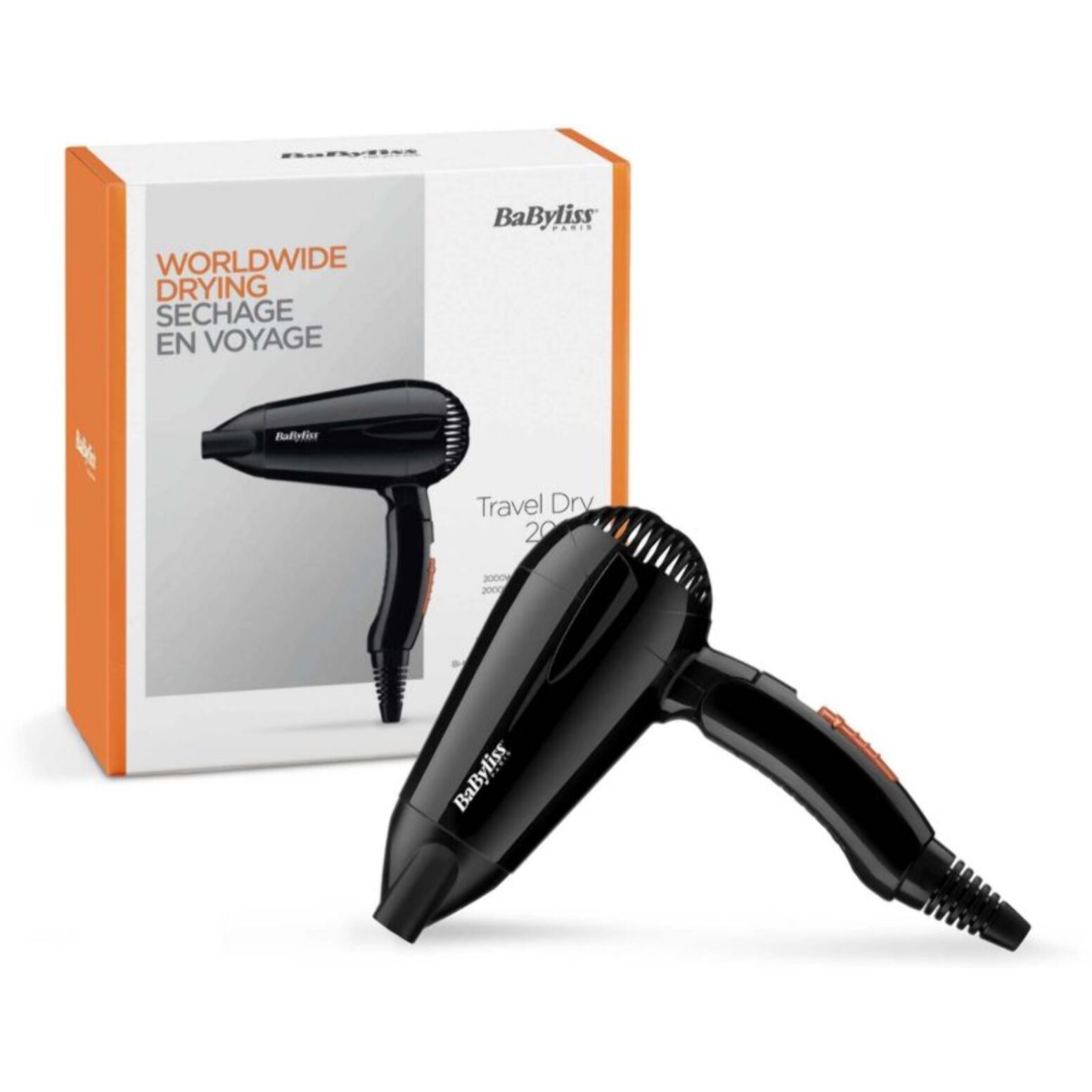 Sèche cheveux BABYLISS 5344E TRAVEL DRY 2000