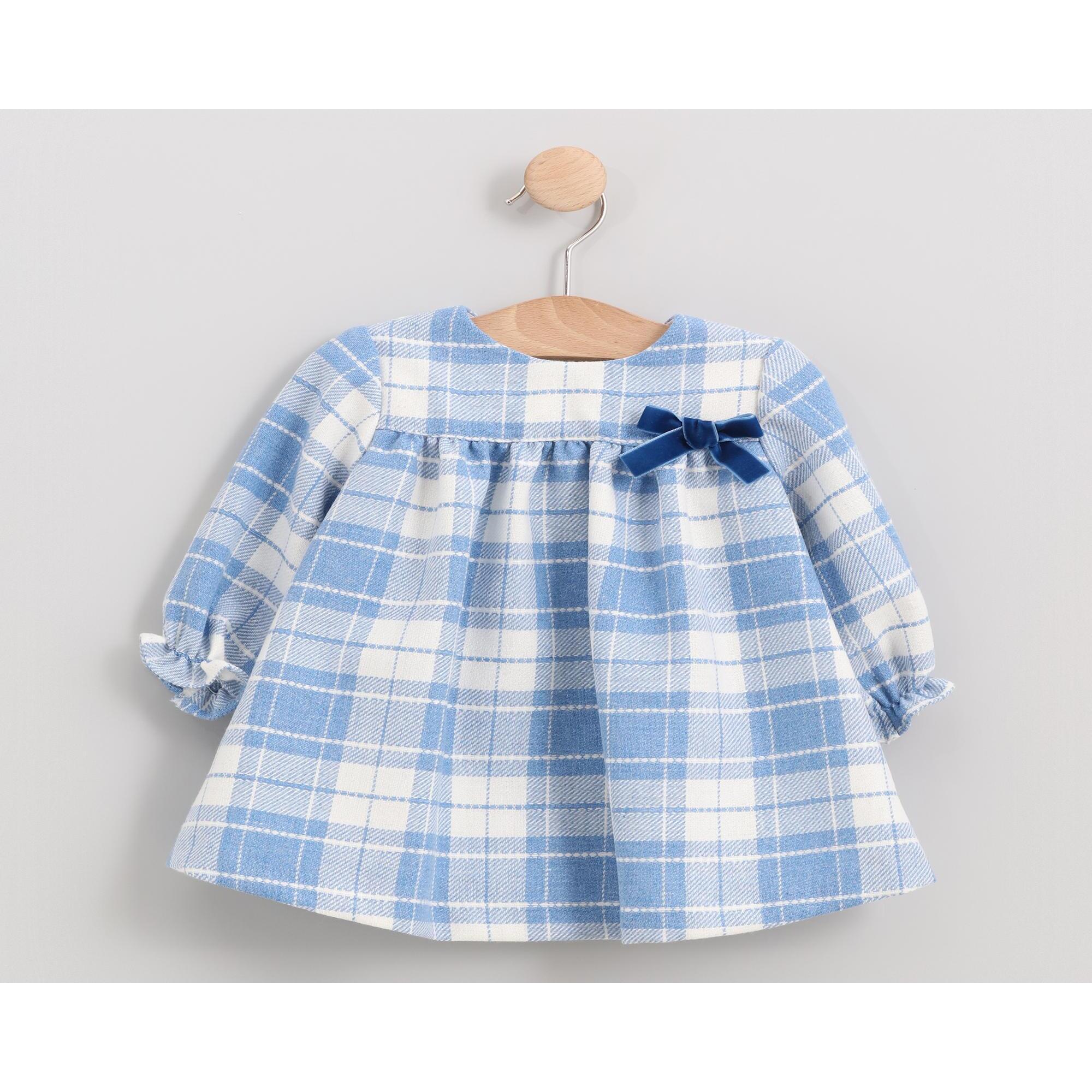 Vestido lazo cuadros azul