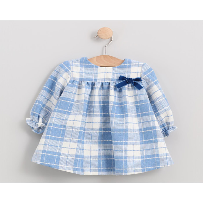 Vestido lazo cuadros azul