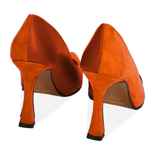 Décolleté arancio, tacco 9,5 cm