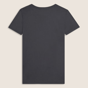 T-shirt donna con logo in strass bicolori